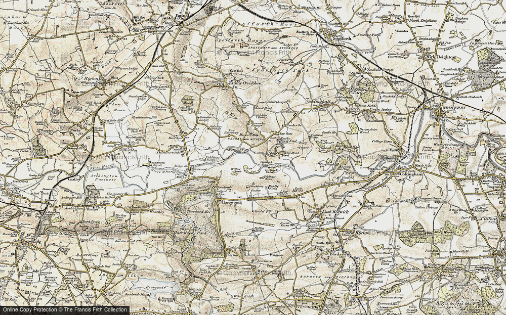 Old Map of Historic Map covering Barrowby Grange in 1903-1904