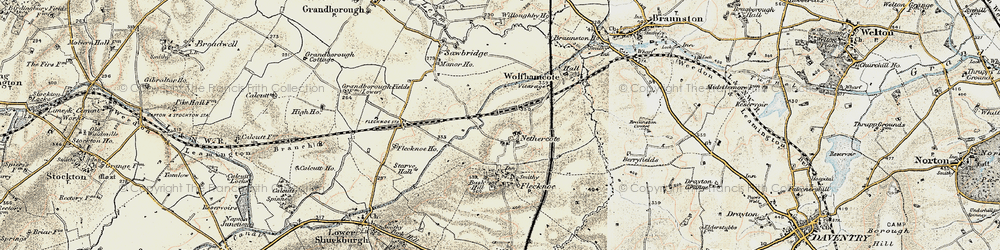 Old map of Nethercote in 1898-1901