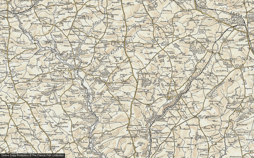 Old Map of Nethercott, 1900 in 1900
