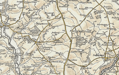 Old map of Belland in 1900