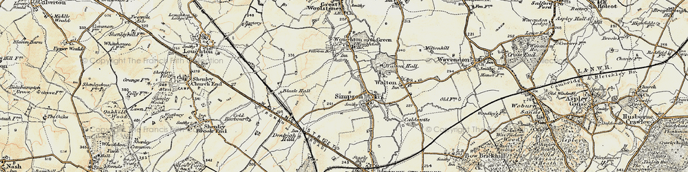 Old map of Netherfield in 1898-1901