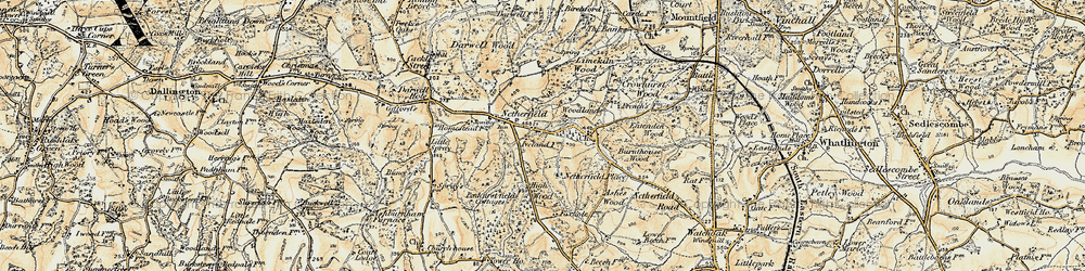 Old map of Ashes Wood in 1898