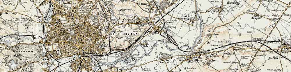Old map of Netherfield in 1902-1903