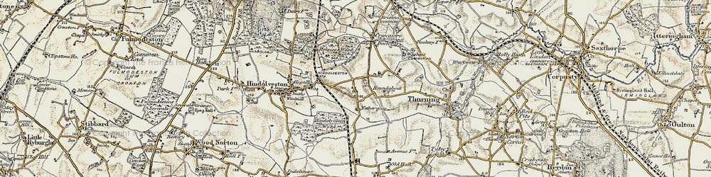 Old map of Nethergate in 1901-1902