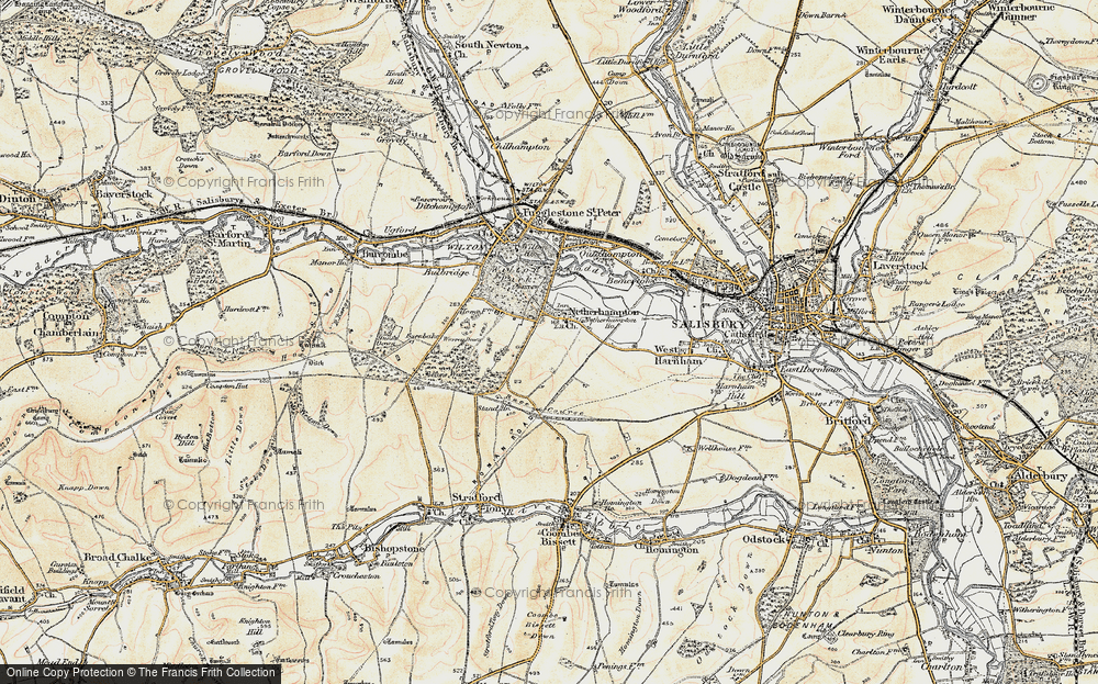 Old Map of Netherhampton, 1897-1898 in 1897-1898