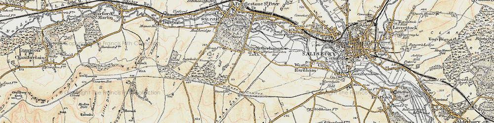 Old map of Netherhampton in 1897-1898