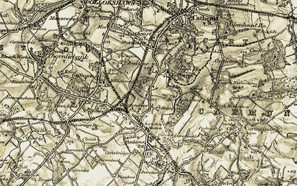 Old map of Netherlee in 1904-1905