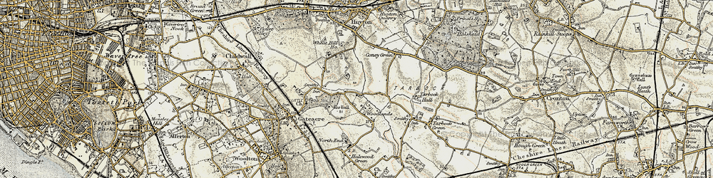 Old map of Netherley in 1902-1903