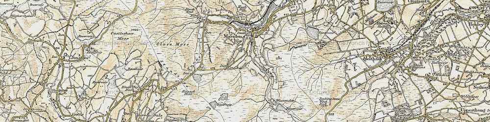 Old map of Blakeley Resr in 1903