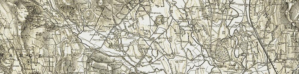 Old map of Nethermill in 1901-1905