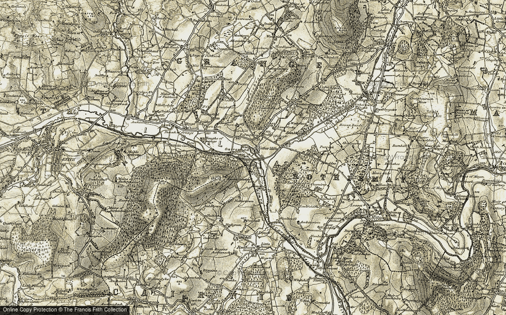 Old Map of Nethermills, 1910 in 1910