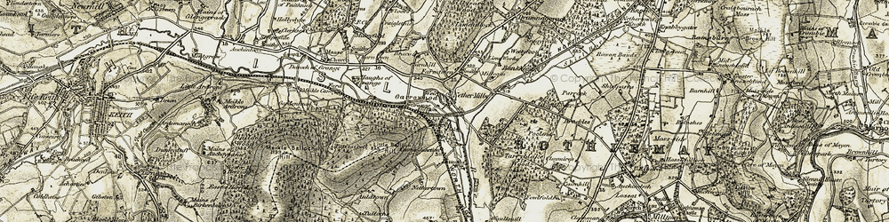 Old map of Nethermills in 1910