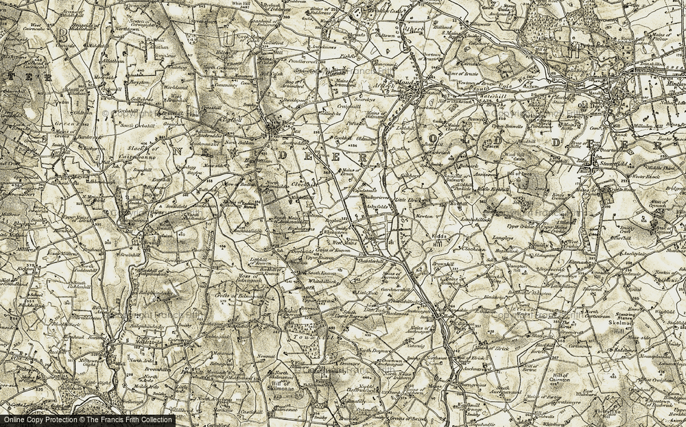 Old Map of Nethermuir, 1909-1910 in 1909-1910