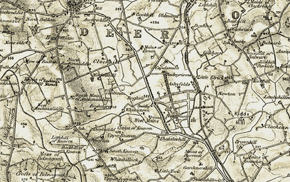Old map of Nethermuir in 1909-1910