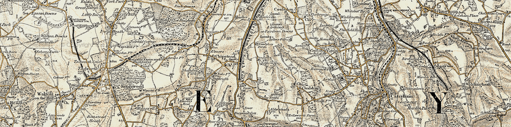 Old map of Netherne-on-the-Hill in 1897-1902