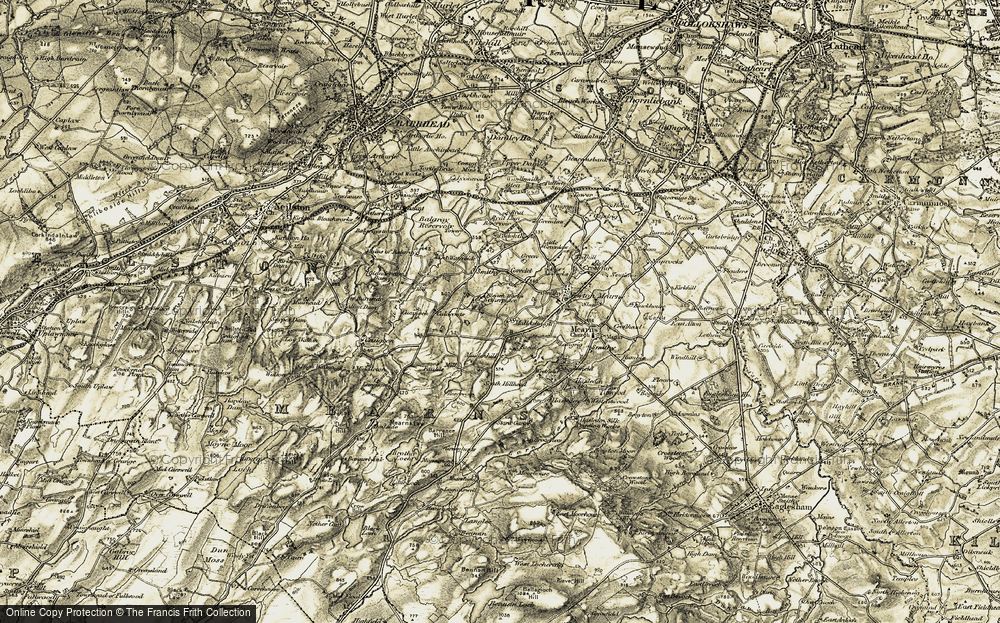 Old Map of Historic Map covering Barrance Hill in 1904-1905