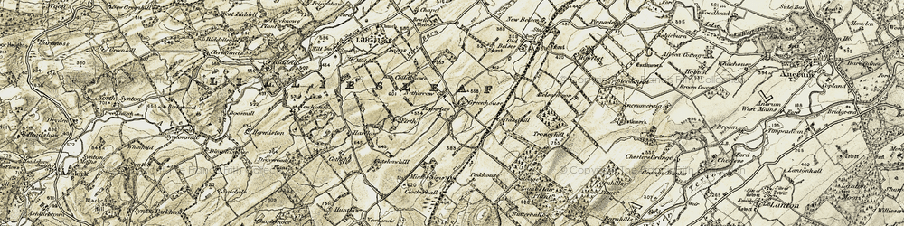 Old map of Netherraw in 1901-1904