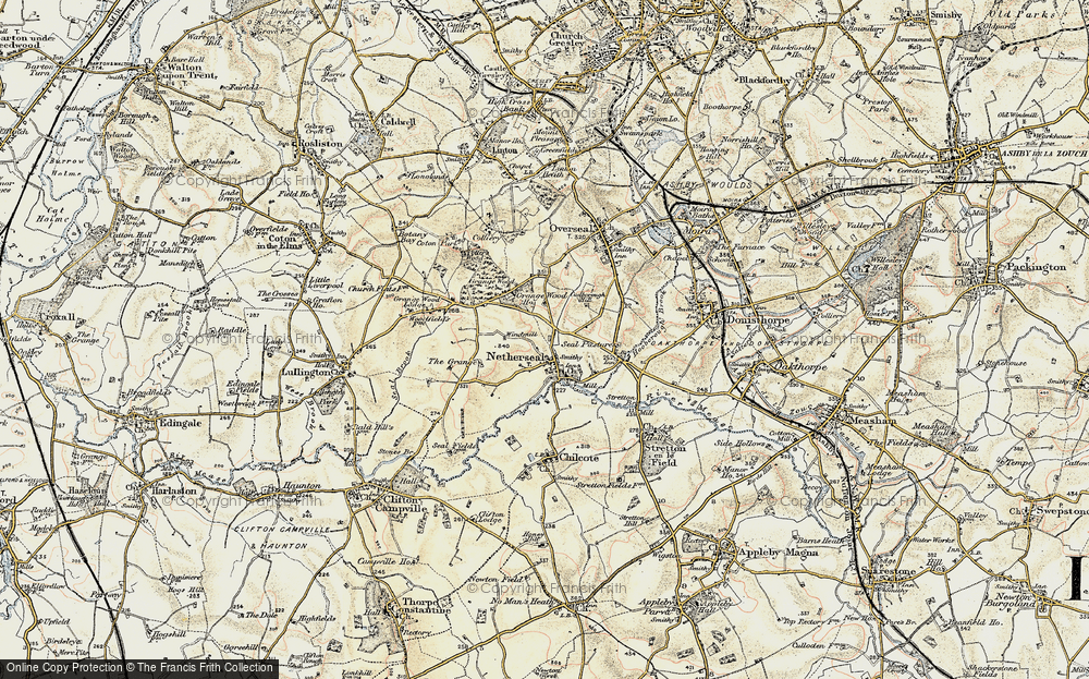 Old Map of Historic Map covering Acresford in 1902