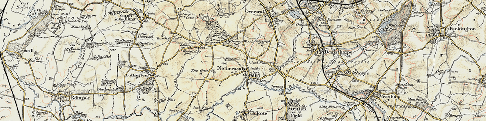 Old map of Acresford in 1902