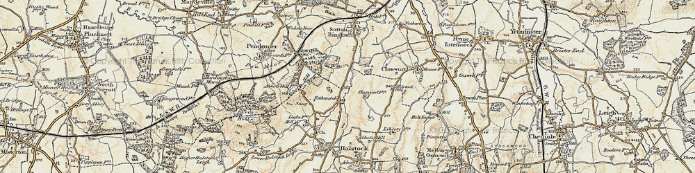 Old map of Netherstoke in 1899