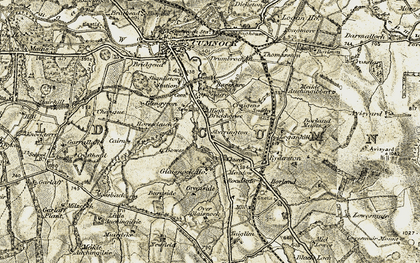 Old map of Bowes in 1904-1905
