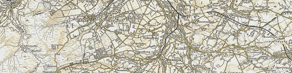 Old map of Netherthong in 1903