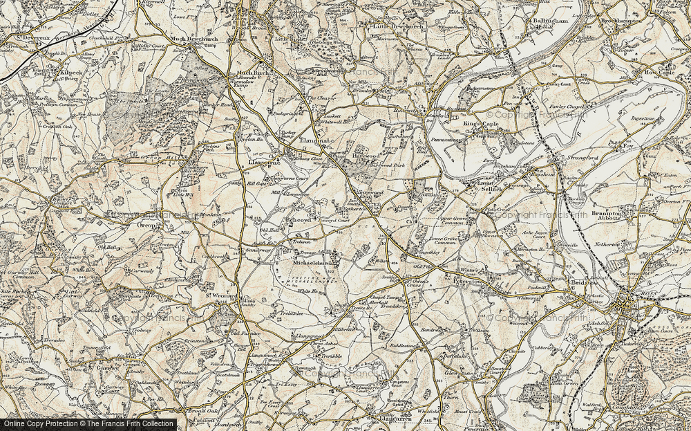 Old Map of Historic Map covering Pencoyd in 1899-1900
