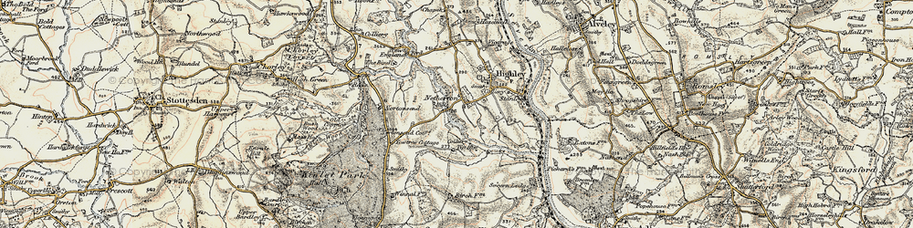 Old map of Netherton in 1901-1902