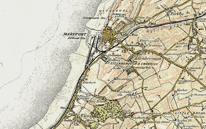 Old map of Netherton in 1901-1905
