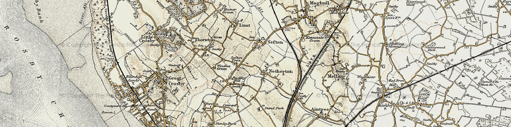 Old map of Netherton in 1902-1903