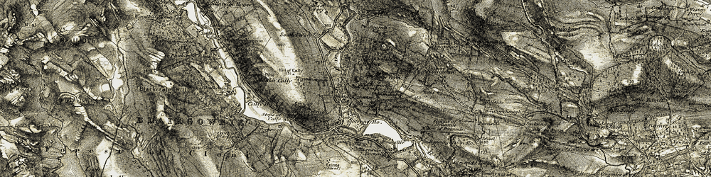 Old map of Burn of Drimmie in 1907-1908