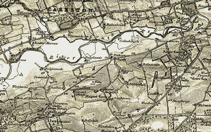 Old map of Balnacake in 1907-1908