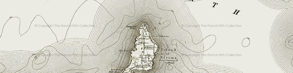 Old map of Langaton Point in 1911-1912