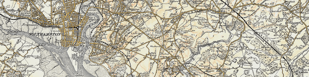 Old map of Netley Hill in 1897-1909
