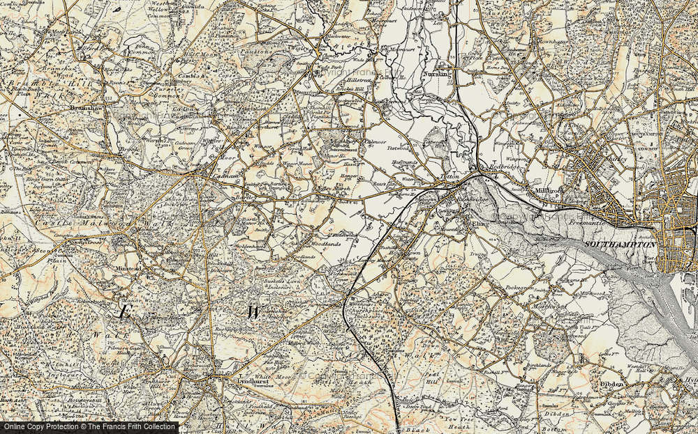 Old Map of Netley Marsh, 1897-1909 in 1897-1909