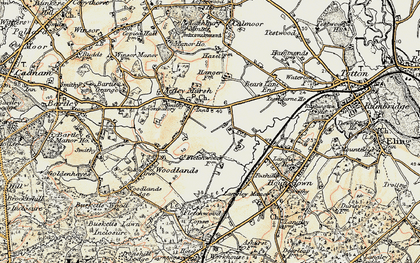 Old map of Netley Marsh in 1897-1909