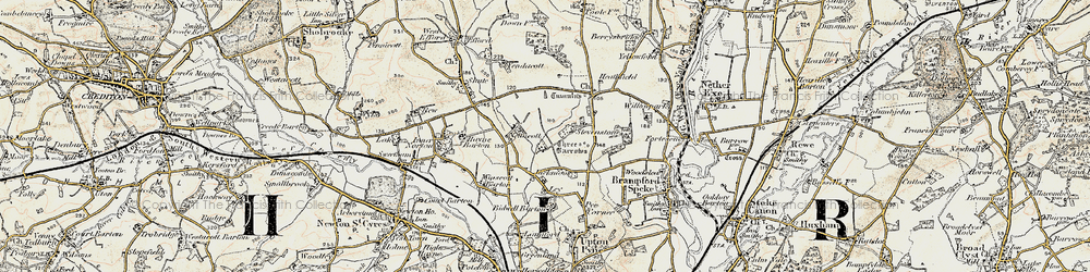 Old map of Nettacott in 1899-1900