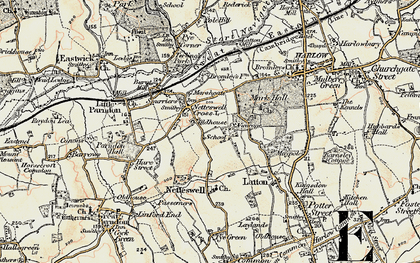 Old map of Netteswell in 1898