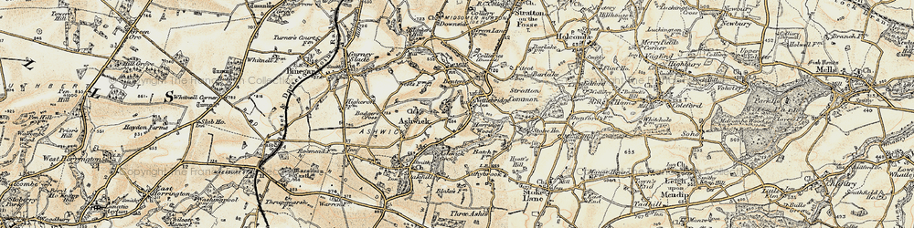 Old map of Nettlebridge in 1899