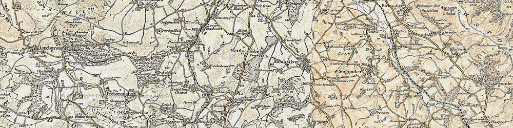 Old map of Nettlecombe in 1898-1900