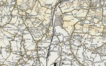 Old map of Nettlestead Green in 1897-1898