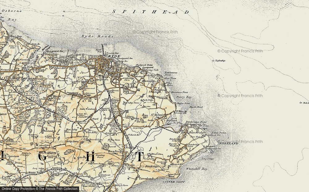 Old Map of Historic Map covering Bullen Ho in 1899