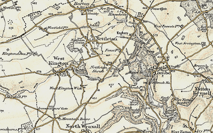 Old map of Nettleton Shrub in 1898-1899