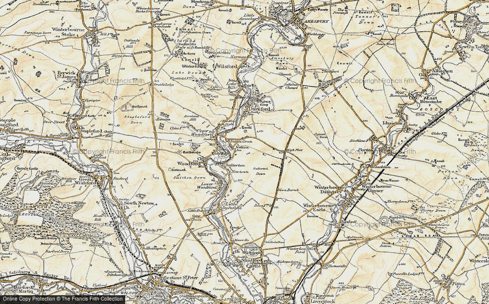 Old Map of Historic Map covering High Post in 1897-1899
