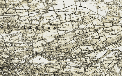 Old map of Ley in 1908-1909