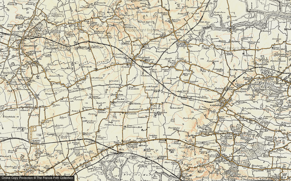 Old Map of Nevendon, 1898 in 1898