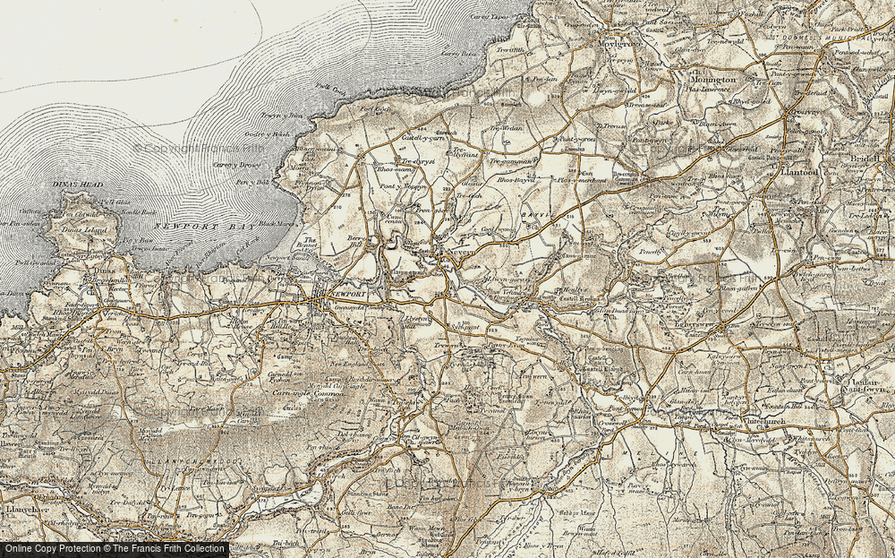 Old Map of Historic Map covering Brithdir Mawr in 1901-1912
