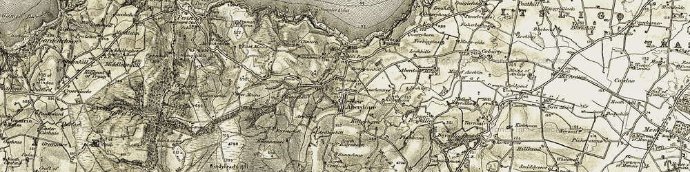 Old map of New Aberdour in 1909-1910