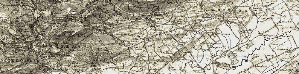 Old map of New Alyth in 1907-1908