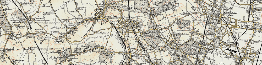 Old map of New Barnet in 1897-1898